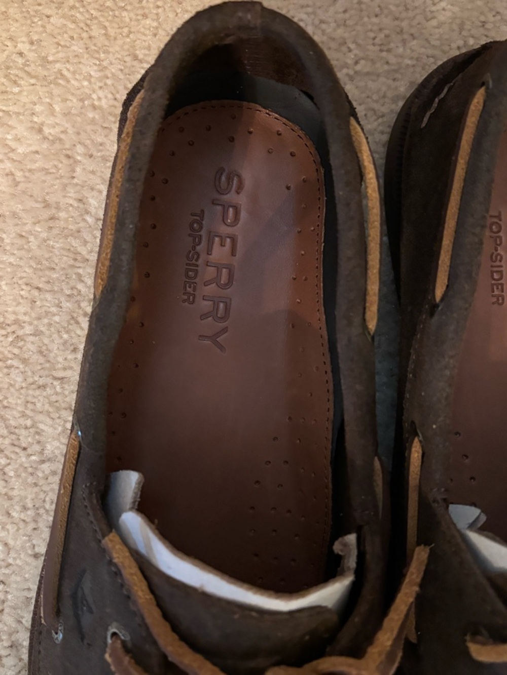 ✨HOST PICK✨- NWOT Sperry Men’s Dark Brown Suede Boat Shoes with Tan Laces - Picture 4 of 16